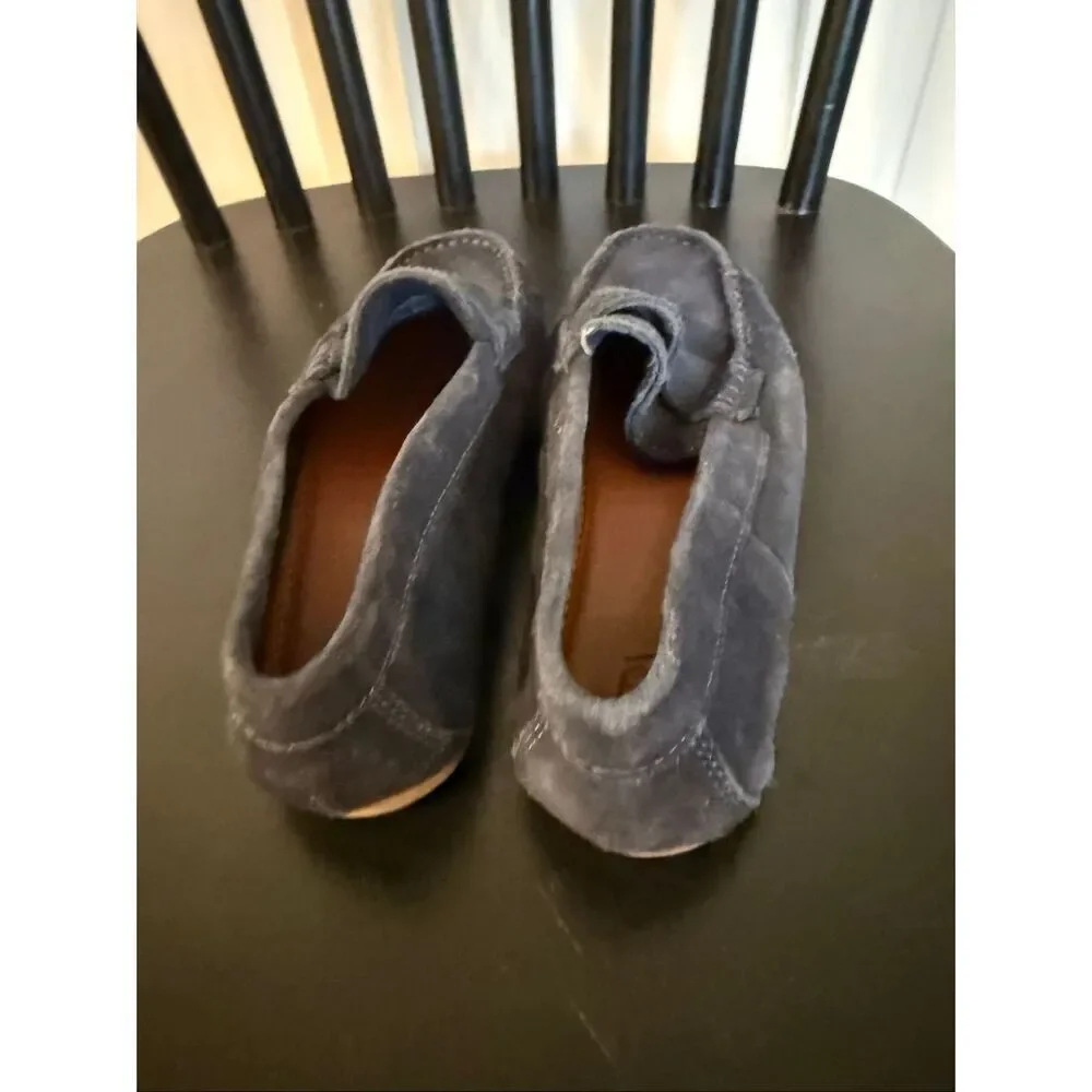 Zara navy blue suede loafers size 32/1 kids